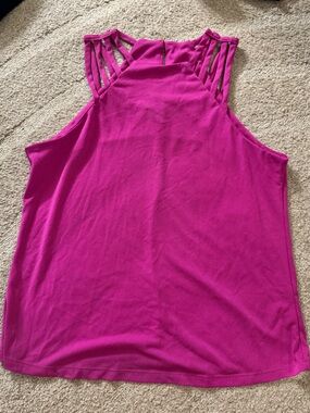 Sleeveless Strappy Halter Blouse - Fuchsia Pink